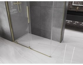 Mexen Velar, zuhanykabin tolóajtóval 140 (ajtó) x 85 (fal) cm, 8mm átlátszó üveg, arany fényes, 871-140-085-01-50