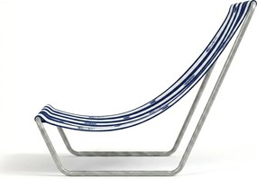 Összecsukható tengerparti nyugágy SAND MARINE, fehér-kék