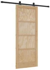 Tolóajtó Szett Természetes és fekete 83 x 202 cm