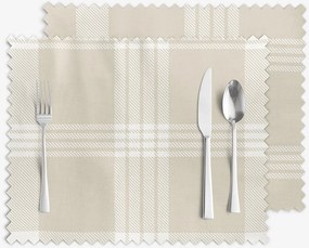 Goldea karácsonyi viaszosvászon reggeliző alátét - fehér skótkockás bézs alapon - 2db 30 x 40 cm