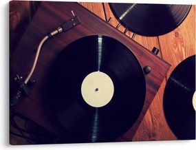 Gramofon lemezek képe (70x50 cm)