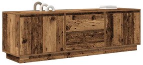 antik fa színű TV-szekrény LED-lámpákkal 160,5x41x50 cm