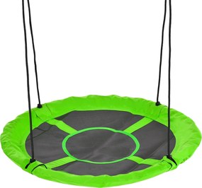 Outsunny Hinta Fészek Ø110 cm, Függő Hinta 100 kg-ig, Állítható Gyerek Hinta, Kerek Kerti Hinta 3-12 éves gyerekeknek, Zöld | Aosom