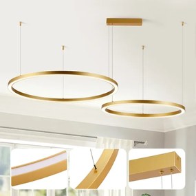 Brilagi - LED dimmelhető, kábelen függő PORTOFINO csillár LED/98W/230V arany +távirányító