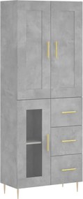 vidaXL betonszürke szerelt fa magasszekrény 69,5 x 34 x 180 cm
