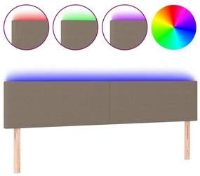 tópszínű szövet LED-es fejtámla 160x5x78/88 cm