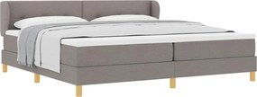 vidaXL Boxrugós ágy matracmal fejtámlával Tópszínű 200 x 200 cm szövet