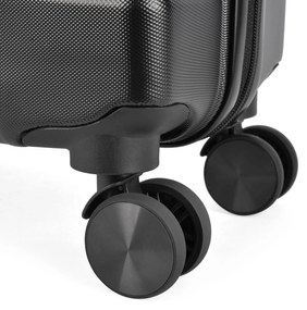 BONTOUR “WAVE” közepes Duplakerekes Gurulós bőrönd, Fekete, M méretű