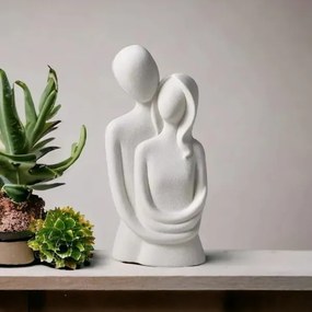 Fehér kerámia asztali dísz, 21x8,5x10 cm