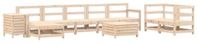 vidaXL 10 részes tömör fenyőfa kerti kanapészett