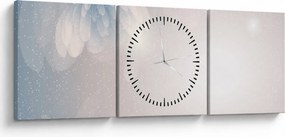 Kép - havas virágok (órával) (90x30 cm)