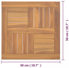 négyzet alakú tömör tíkfa asztallap 50 x 50 x 2,5 cm