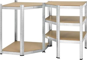 Sarokpolc garázsba 5 polc 180 x 70 x 40–70 cm 875 kg