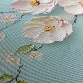 Kép - Virágok kék háttéren (120x50 cm)