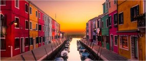 Kép - Naplemente, Burano sziget, Velence, Olaszország (120x50 cm)