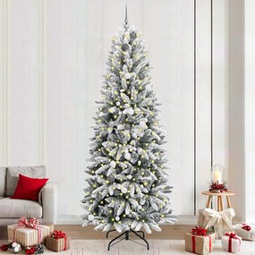 Műkarácsonyfa LED -es lámpákkal Fehér 240cm PVC