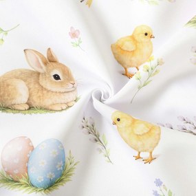 Goldea húsvéti teflon szövet terítőknek - vidám húsvét 160 cm