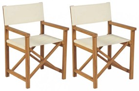 2 db tömör tíkfa összecsukható rendezői szék
