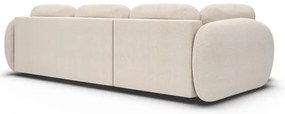 OLBIA balos, L-alakú kinyitható sarokkanapé tárolóval, bézs