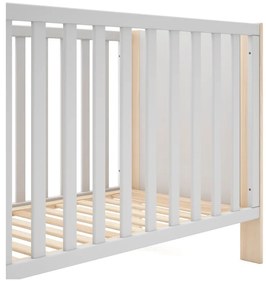 Fehér-natúr színű babaágy 60x120 cm Esteban – Marckeric