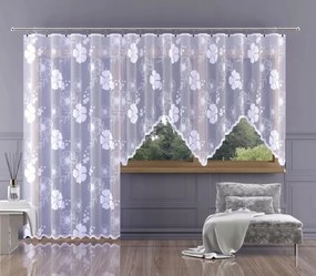 Jacquard függöny fehér elegáns virágmintás 250 cm Caneda 624839