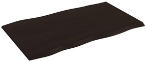 sötétbarna kezelt tömör tölgyfa asztallap 100 x 60 x 2 cm