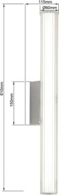 Fürdőszobai tükörvilágítás LINEA LED/12W/230V 3000/4000/6000K IP44 61 cm fényes króm