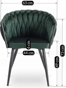 Zöld Bársony Étkezőszék ELENA