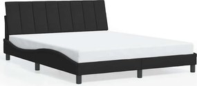 vidaXL fekete bársony ágykeret matrac nélkül Hanko 160 x 200 cm