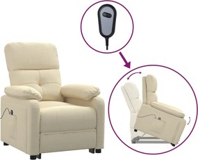 vidaXL krémszínű szövet felállást segítő fotel