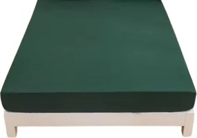 Szatén Ágynemű Gumival Sötétzöld Mikroszatén 140x200