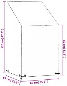2 db polietilén kerti szék huzat 8 fűzőlyukkal 65x65x80/120 cm