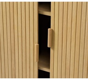 Natúr színű szekrény tolóajtóval, tölgyfa dekorral 113x90 cm Cavo – Unique Furniture