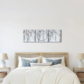 Kép - Fűzfa gallyak kék alapon (órával) (90x30 cm)
