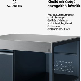 Klarstein WaldChef tárolószekrény | Rozsdamentes acél munkalap | Időjárásálló | 90 x 90 cm