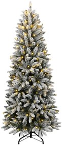 műkarácsonyfa 300 LED-del és pelyhes hóval 180 cm