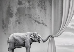 Fotótapéta Flizelina falra 3D Loft Szürreális elefánt 208x146 Ragasztó