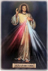 Irgalmas Jézus festett kép Jézus bízom benned Méret: 25x17 cm