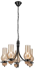 Brilagi - LED Csillár láncon COTTAGE 5xE14/40W/230V bükkfa/barna