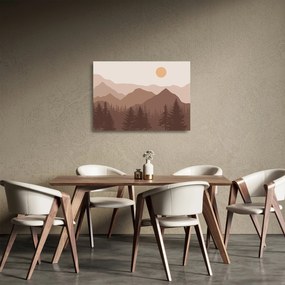 Üveg kép - Barna hegyek N⁰1 (70x50 cm)