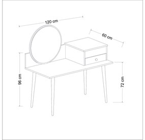 Fésülködőasztal Angelio (antracit + dió) . 1101365