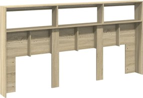 sonoma tölgy színű áthidalószekrény LED-ekkel 200 x 17 x 102 cm