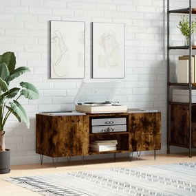 füstös tölgy színű szerelt fa hanglemezszekrény 121x38x48 cm