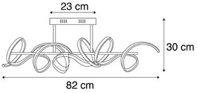 Leuchten Direkt 19032-21 - LED Dimmelhető felületre szerelhető csillár CURLS LED/25,8W/230V