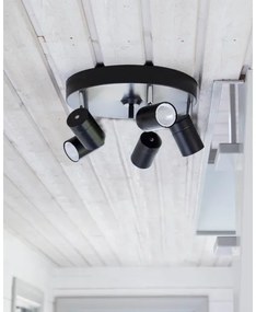 ByRydens 4200730-4002 - CORRECT spotlámpa, 5xGU10/7W/230V, fekete, átmérő 30 cm