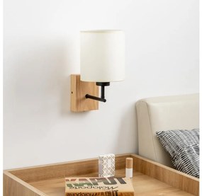 Brilagi - NUBILA WOOD fali lámpa 1xE27/25W/230V tölgy/fekete/krém