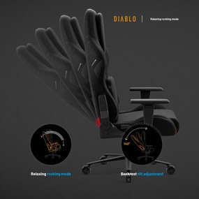 Diablo X.One Prime, Normal Size, Burned Black fekete gamer szék