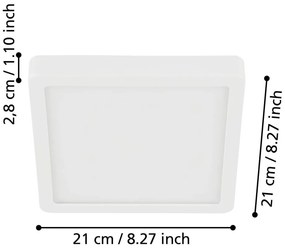 Fehér LED mennyezeti lámpa 21x21 cm FUEVA 5 – EGLO
