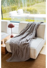 Szürkésbarna mikroplüss takaró 130x170 cm Aspen – Tiseco Home Studio