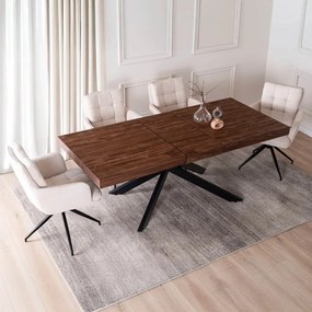 HAMPTON bővíthető asztal 160-240 cm dió/fekete